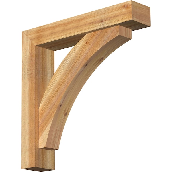 Ekena Millwork Thorton Block Rough Sawn Bracket w/ Offset Brace, Western Red Cedar, 6"W x 30"D x 30"H BKT0604X30X30THR05RWR - main